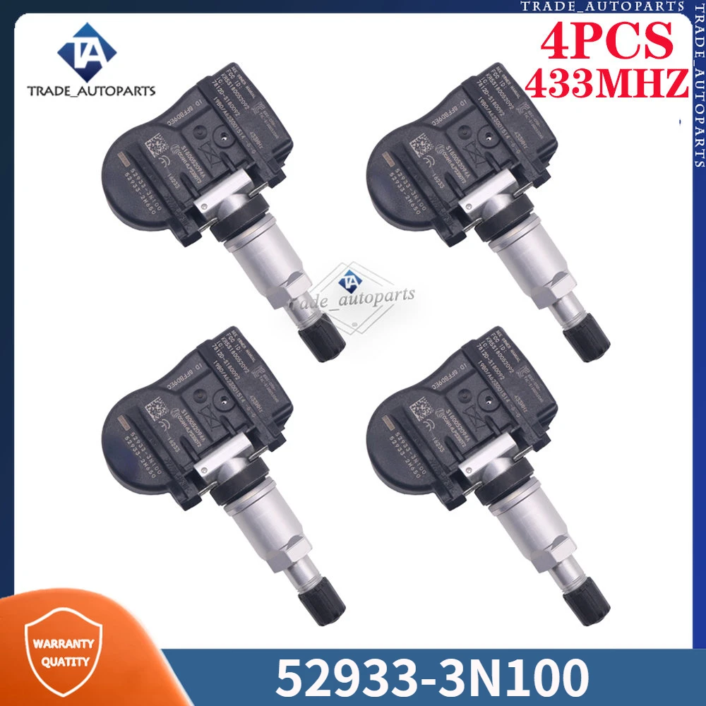 4 шт./партия датчик давления в шинах TPMS 433 МГц для Hyundai Accent Genesis Ix55 Kia Sorento 52933-3N100 529332M650 52933-B1100