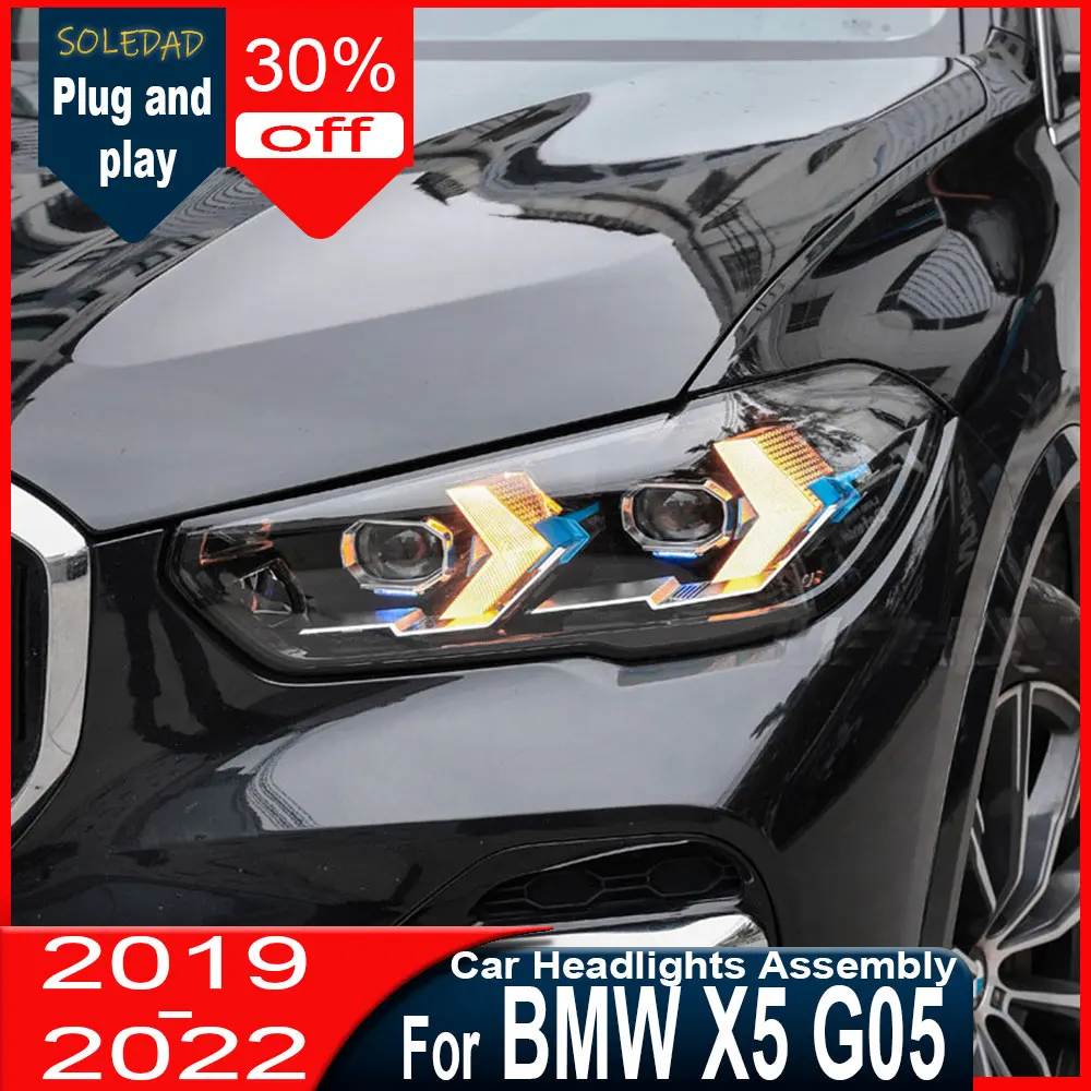 Фото Светодиодная фара для BMW X5 G05 (2019-2022), модифицированная, с динамическим поворотником, новая, в сборе №3