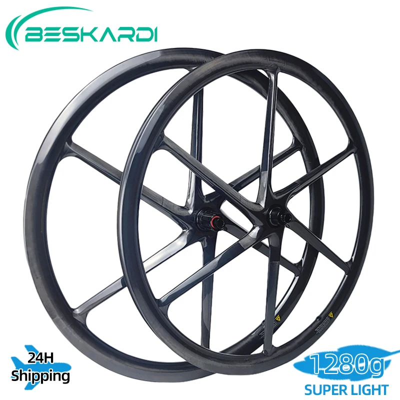 700C 6 Spoke SL Road Bike Carbon Wheels SixSpokes Super Ligh