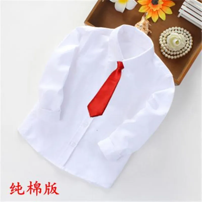 

Plain White Baby Boys Shirts Children Clothes Classic Top Kids Tee Cotton Girl Jumper Solid Student Uniform