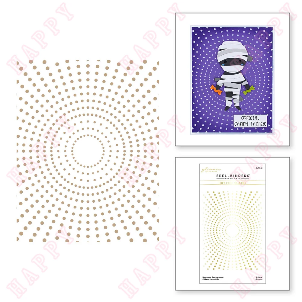 

Hypnotic Background Glimmer Hot Foil Scrapbook Diary Decoration Embossing Template Paper Craft Diy Greeting Card Handmade Moulds