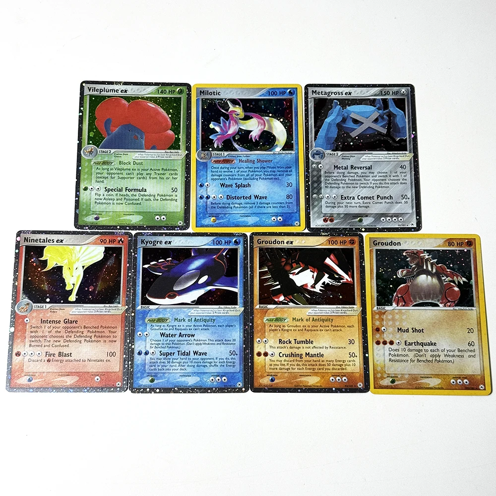 Фото Коллекционные карты PKM Hidden Legends (HL) Foil DIY Proxy для игры PTCG: Койгр, Метагрос, Найнтейлс, Вайплам, Граудон, Милотик — игрушка-подарок №2