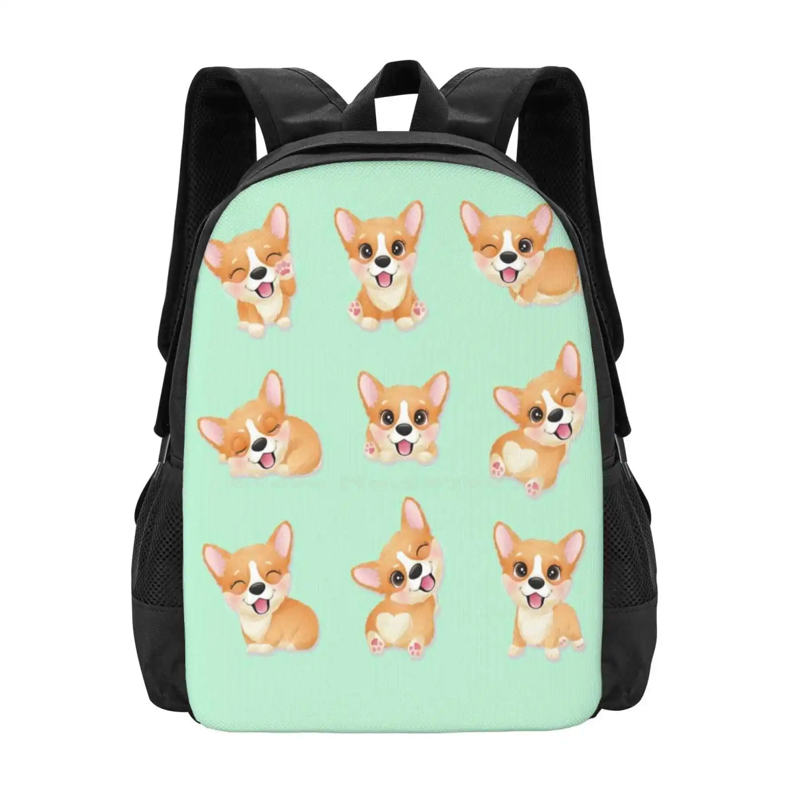 Corgi School Bags Travel Laptop Backpack Corgi Mom Corgi Dad Anime Corgi Dog Corgi For Girls Corgi For Kids Corgi For Women