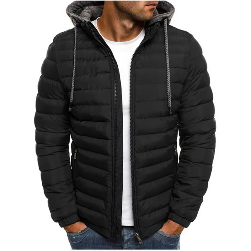 Winter Hooded Jackets Padded jacket men Thicken Warm Lightweight Parkas  New Males Windproof Jackets