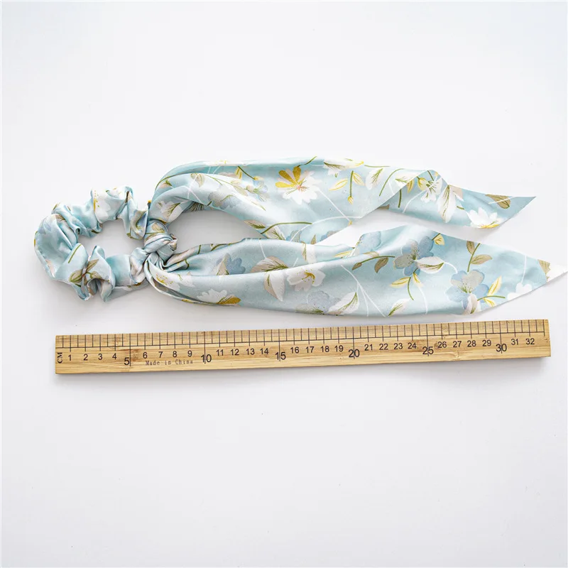 Женская атласная резинка для волос длинная эластичная в виде цветов аксессуар |