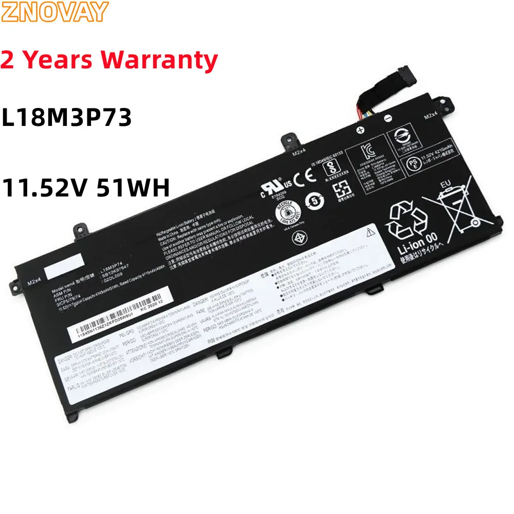 

ZNOVAY L18M3P74 L18L3P73 L18M3P73 L18C3P71 11.52V 51Wh Laptop Battery For Lenovo ThinkPad T490 T490S T495 P43S T590 T14 Gen 1