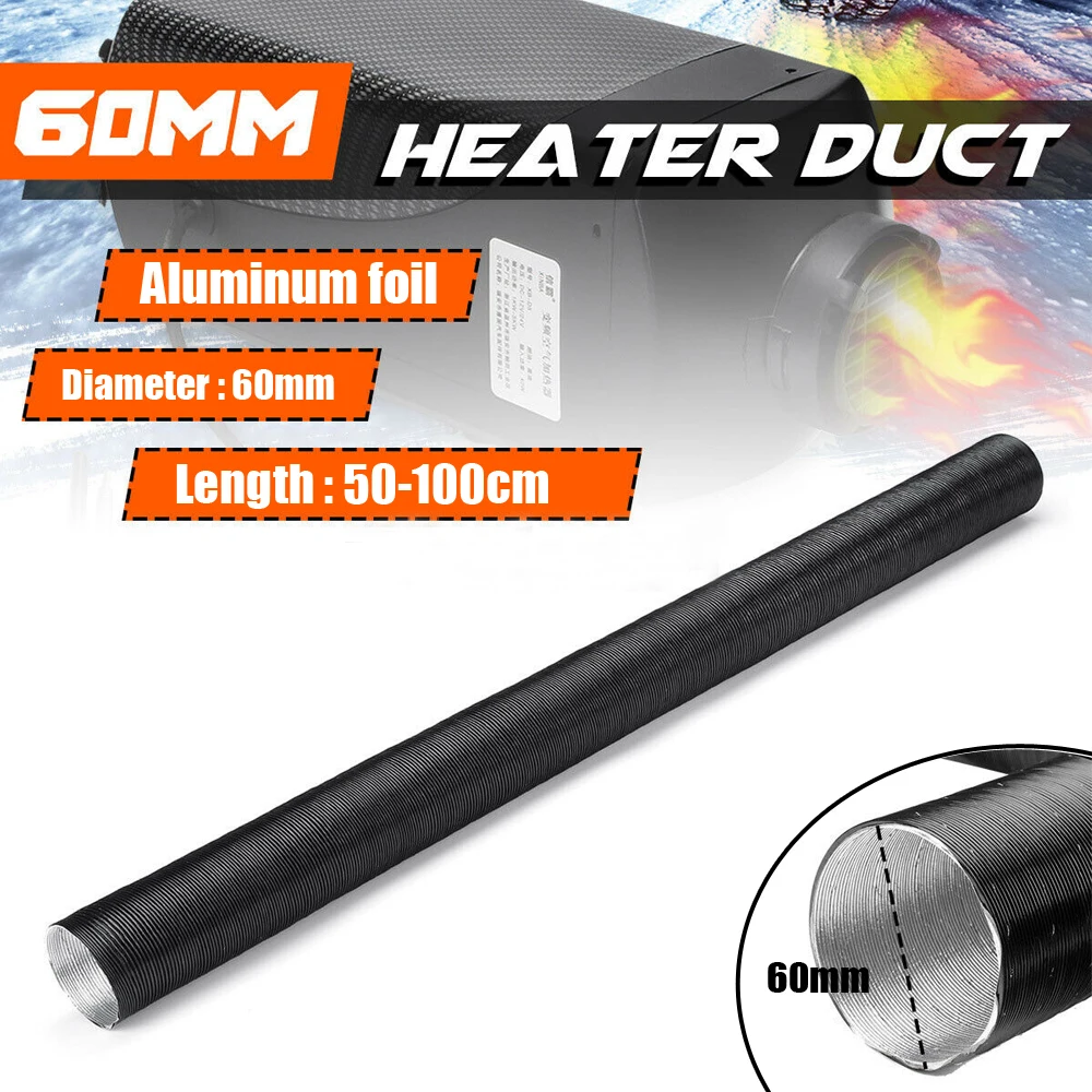 

Black Aluminum Foil 60mm Heater Ducting Pipe Piece Warm Air Outlet Vent for Webasto Diesel Heater Gadget Car Tuning Accessories