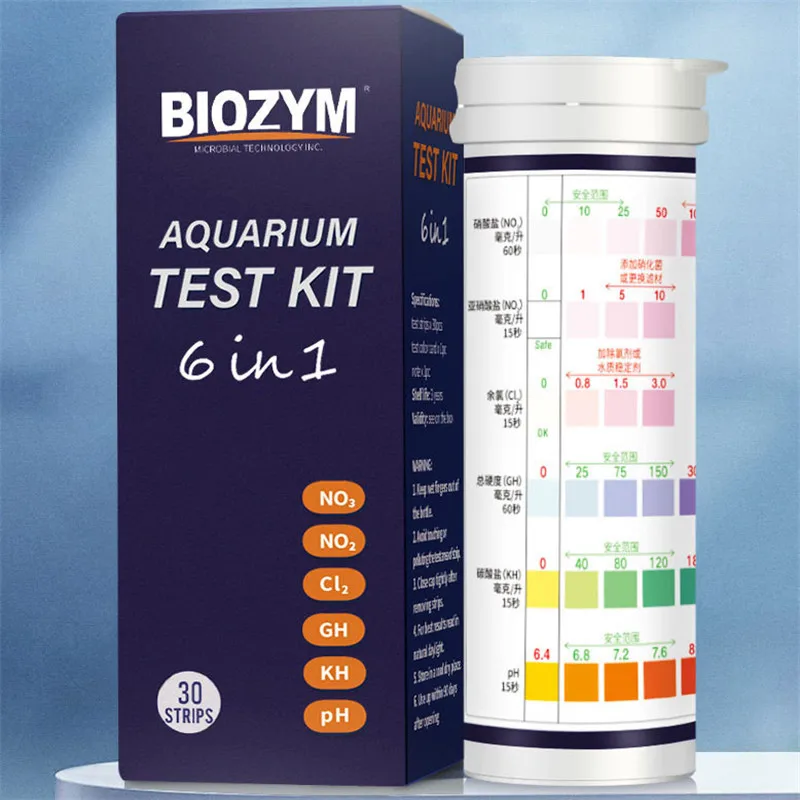 

BIOZYM nitrite tester NO3/NO2/CL2/GH/KH/PH freshwater fish tank test strip