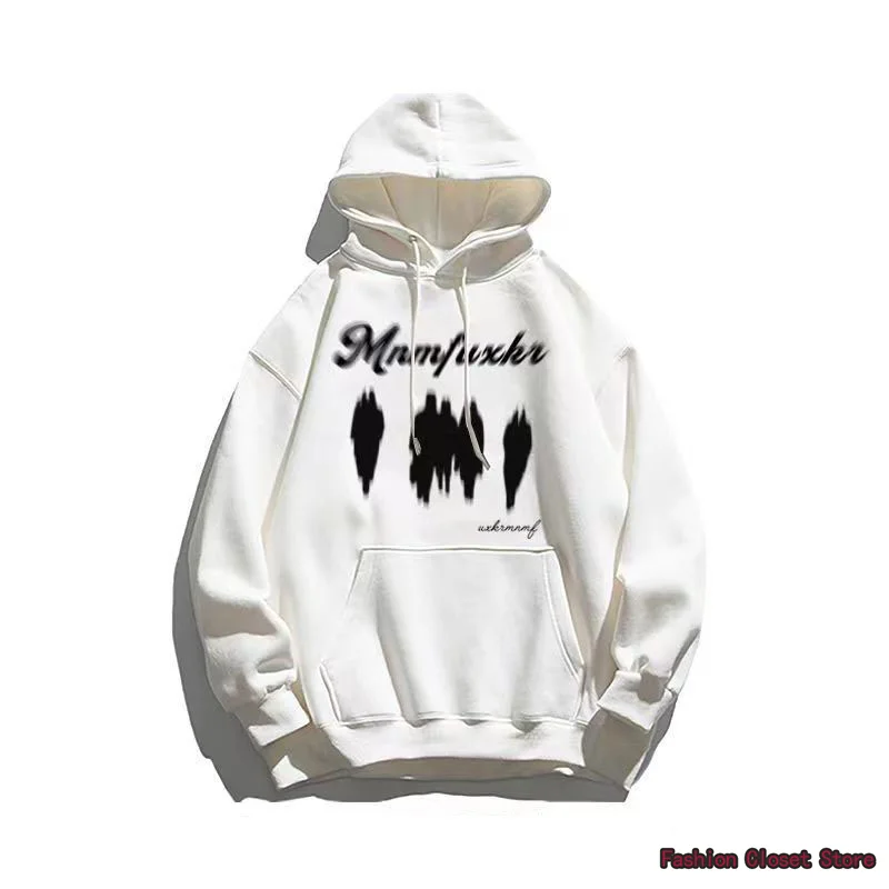 

Свитшот с капюшоном для мужчин, джемперы, мягкая Толстовка Оверсайз, пуловер с длинным рукавом, однотонная женская одежда с принтом силуэта ...