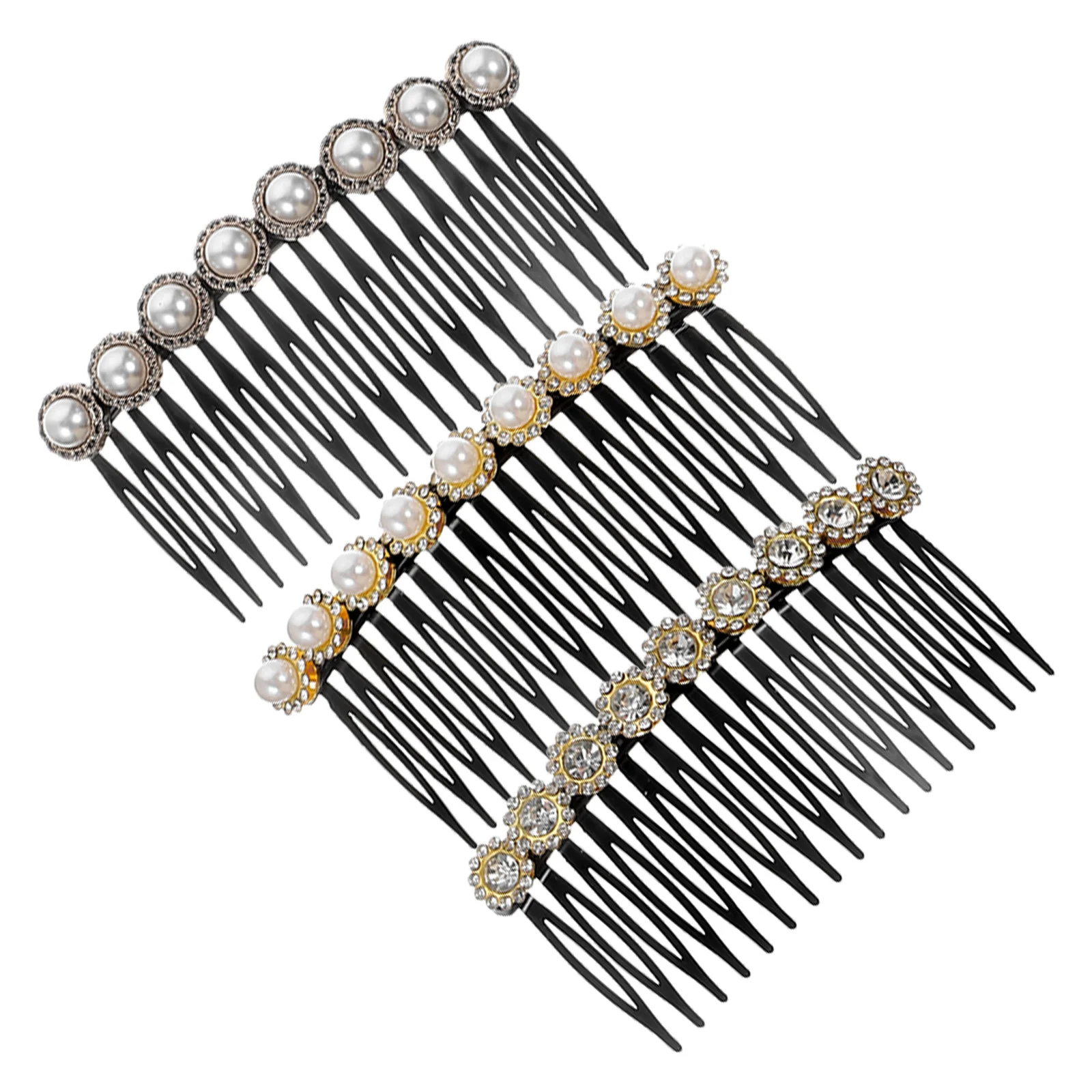 

3 pcs Pearl Hair Combs Rhinestone Hair Comb Decorative Hair Side Comb Women Hair Combs