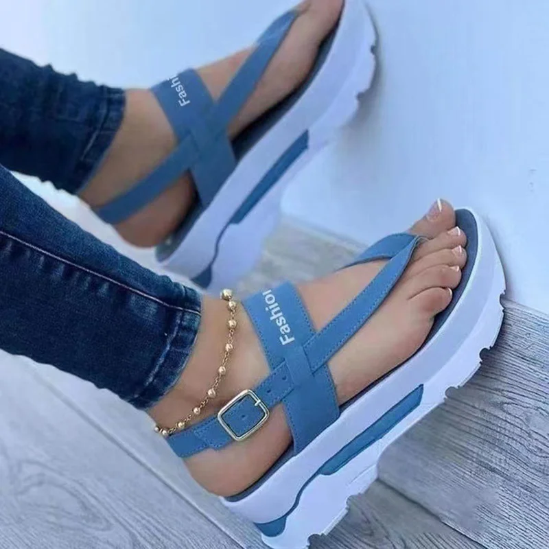 

2022 Women Sandals Summer Platform Sandals Chaussure Femme Comfy Wedges Shoes For Women Heels Sadnals Walking Flip Flops Female