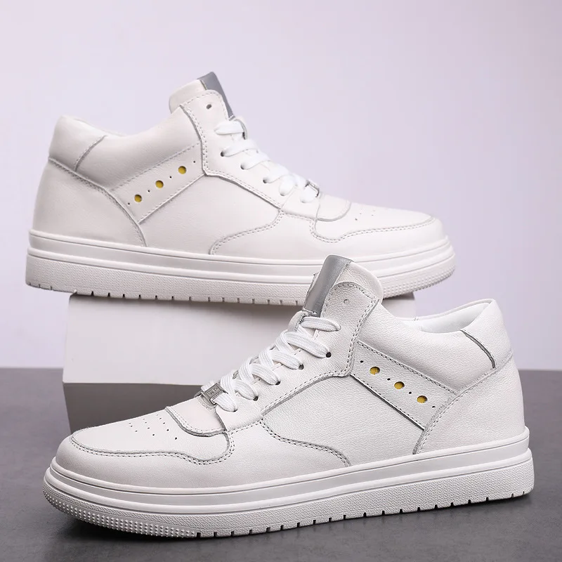 

2022 New Autumn and Winter Men's Leather Casual Shoes Fashion Men's Mid-cut Leather Casual Shoes Cotton Shoes Large Size 38-47