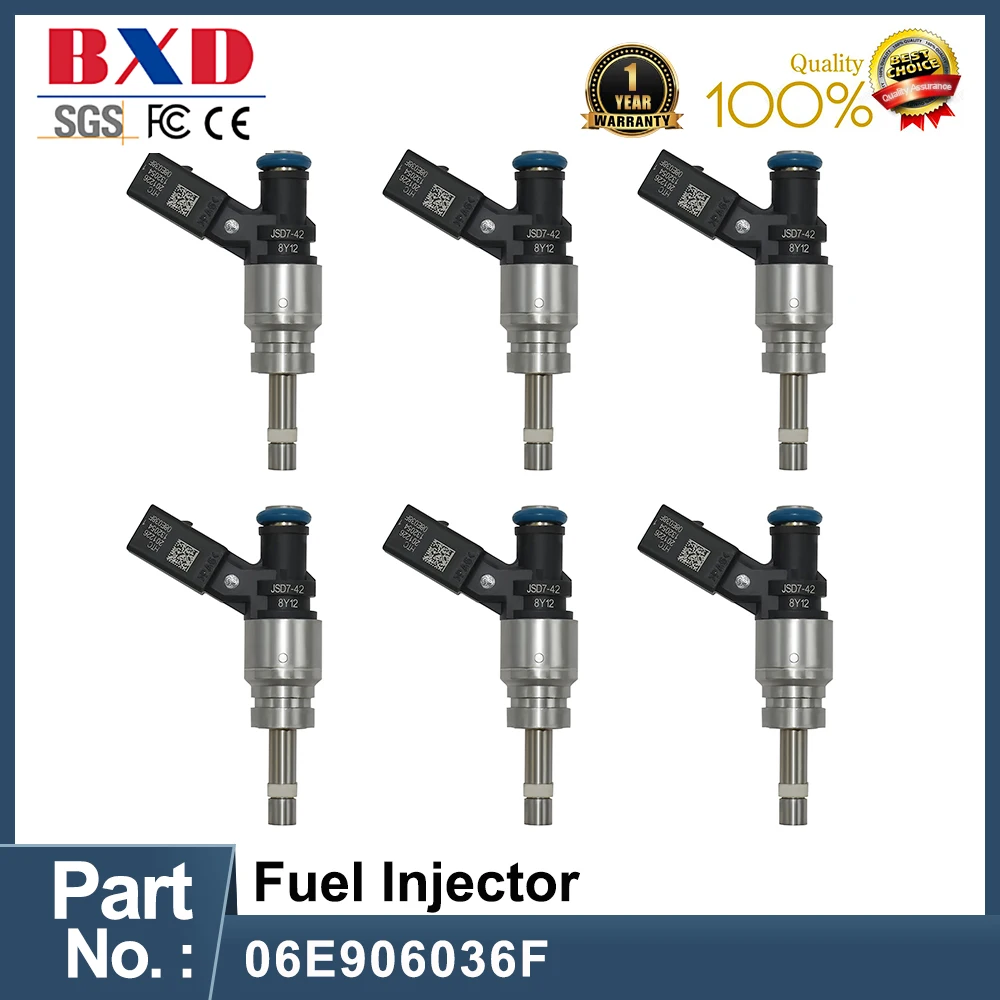 

1/6PCS 06E906036F Nozzle Fuel Injector Fit For Audi A4 09 A5 Quattro 2008-2010 A6 10-11 Q5 09-12 S6 Avant A8 S8 3.2L 5.2L