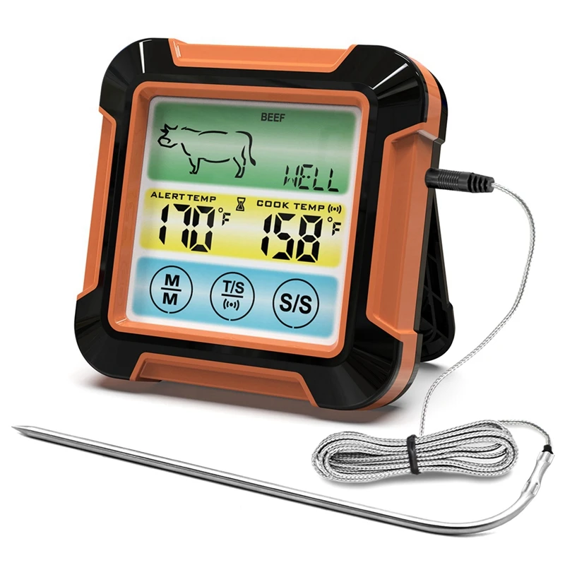 

Термометр для приготовления пищи, водонепроницаемый прибор для измерения температуры, с таймером, для барбекю, духовки, мяса на гриле
