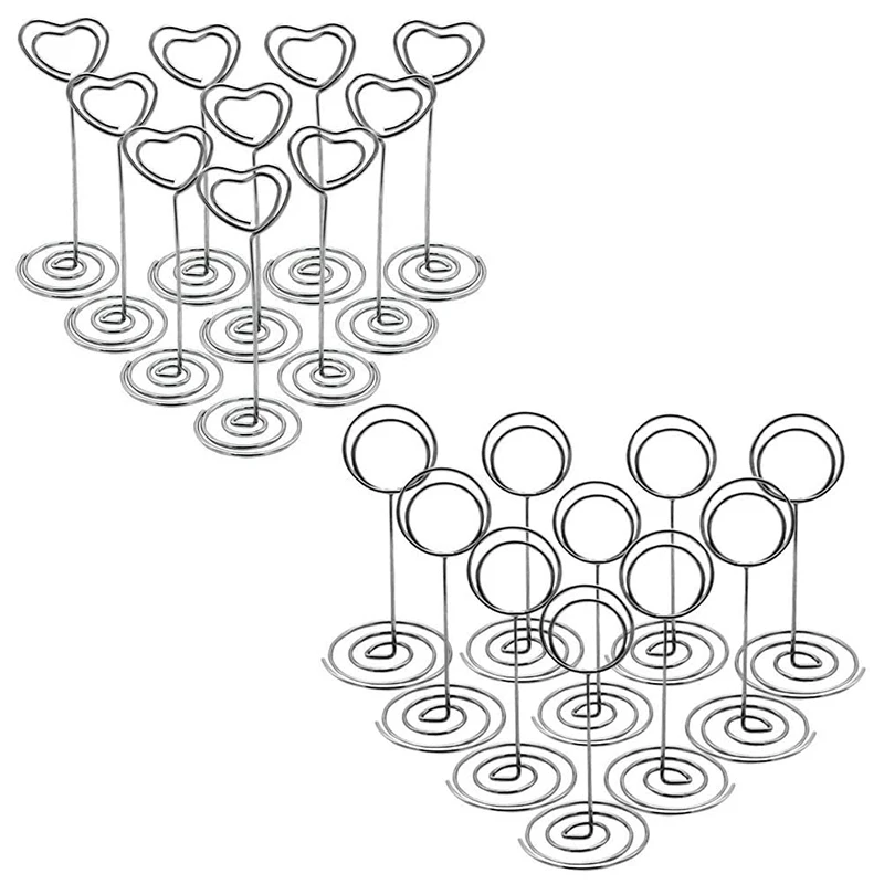 

20Pcs Place Card Holders Metal Table Number Holders Name Card Holders Memo Clip for Wedding Party Office Desk