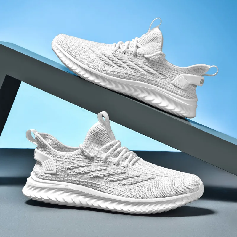 

New Breathable mesh Men leisure shoes Men sneakers Fashion White soft sole running shoes outdoor casual sports shoe plus size 48