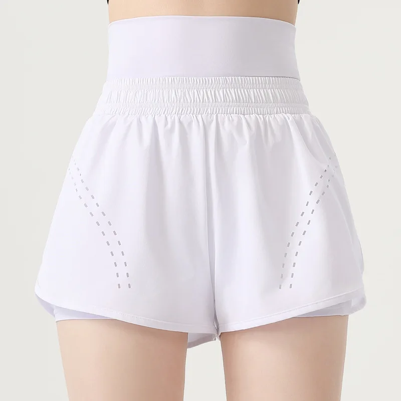 Antibom Sports Shorts Women's Anti-glare Casual High Waist Yoga Shrots Outer Wear Quick-drying Tight Fitness Pants