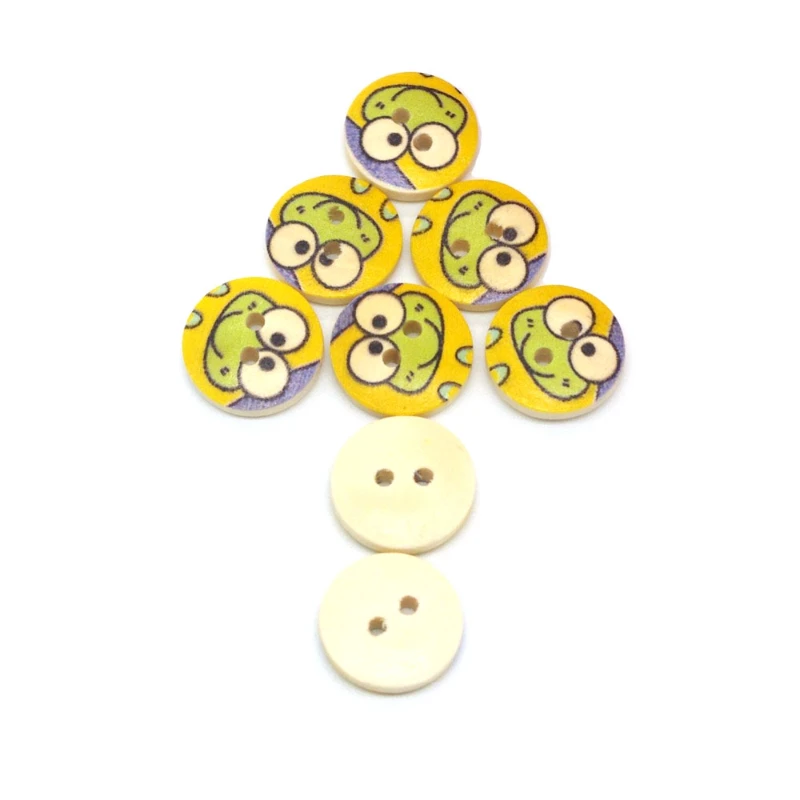 

15mm Sewing Buttons Frog 2-Holes Wooden Buttons Scrapbook buttons for clothing sewing accessories sewing supplies diy