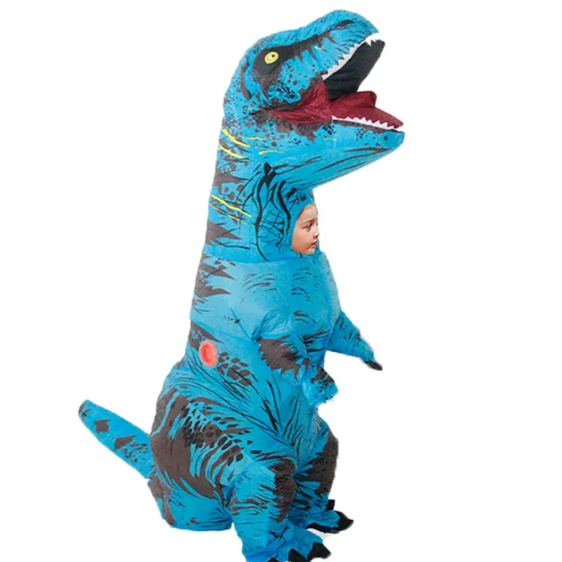 Фото Костюм T-REX для детей, детский талисман Юрского периода, надувной День Благодарения, Рождество, динозавр, аниме, косплей, вечерние шоу, Fanny DresN25 №4