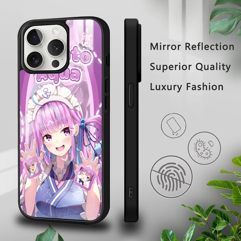Чехол для телефона H-Hololive M-Minato A-Aqua iPhone 16 15 14 13 12 11 Pro Xs Max Mini Plus Celulares Hard Funda