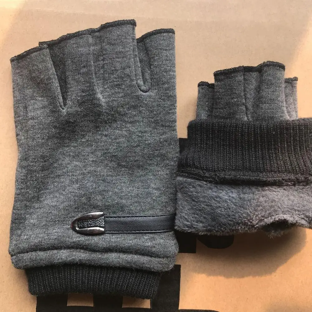

Перчатки мужские с флисовой подкладкой, удобные нескользящие митенки с пальцами, для спорта на открытом воздухе, скалолазания, велоспорта, ...