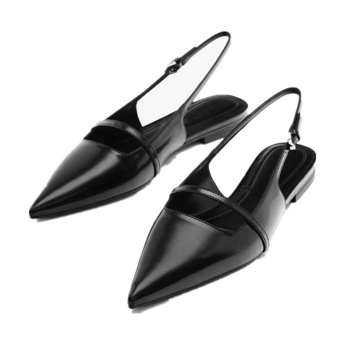 Maxdutti 2023 Summer French Retro Women's Shoes Pointed Toe Flat Sandals Office Lady Fashion Leather