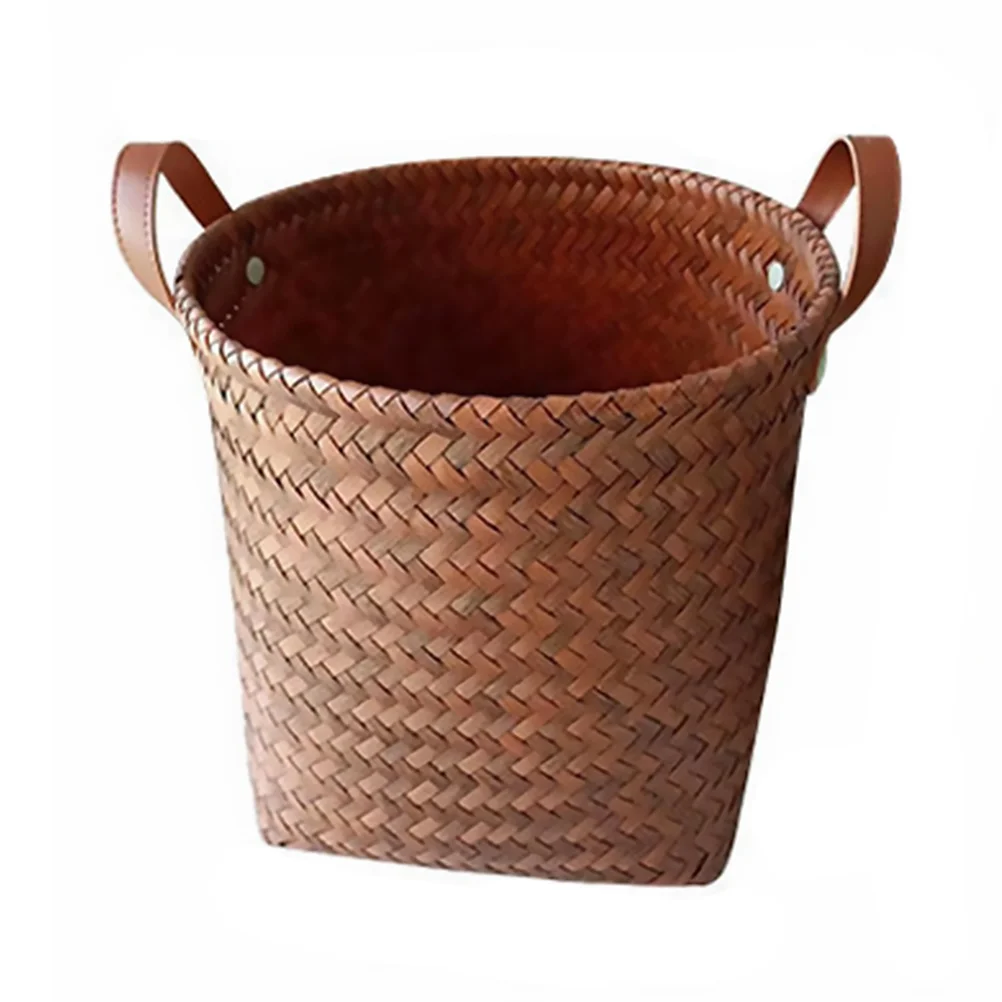 

Basket Organizing Storage Bedroom Desktop Container Sundries Clothes Dirty Organizer Woven Weaving Drawer Honeycomb Makeup