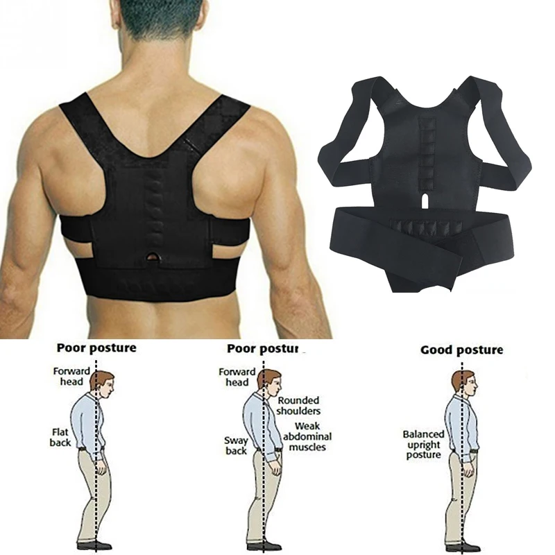 

Magnetic Posture Corrector Back Shoulder Straighter Brace Belt Corrective Therapy Corset Lumbar Support Correction Women Men