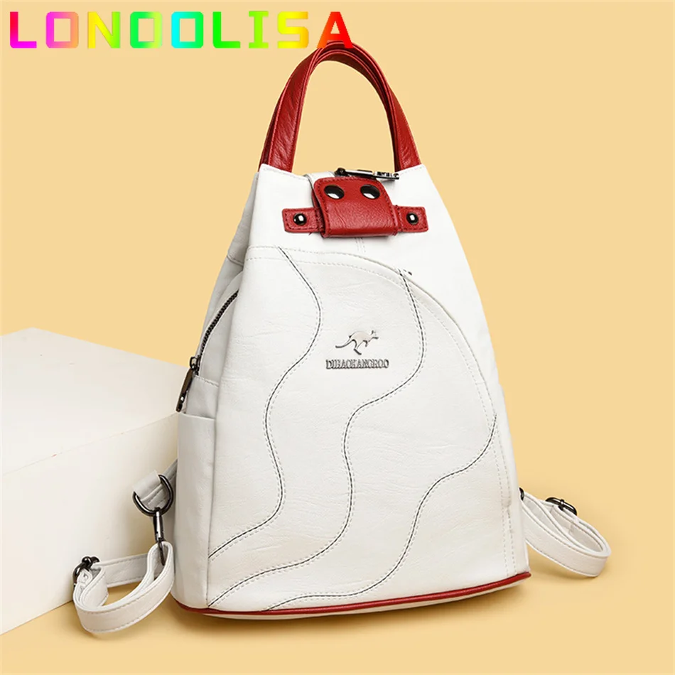 

Роскошный высококачественный кожаный женский рюкзак, вместительный дизайнерский дорожный ранец с защитой от кражи через плечо