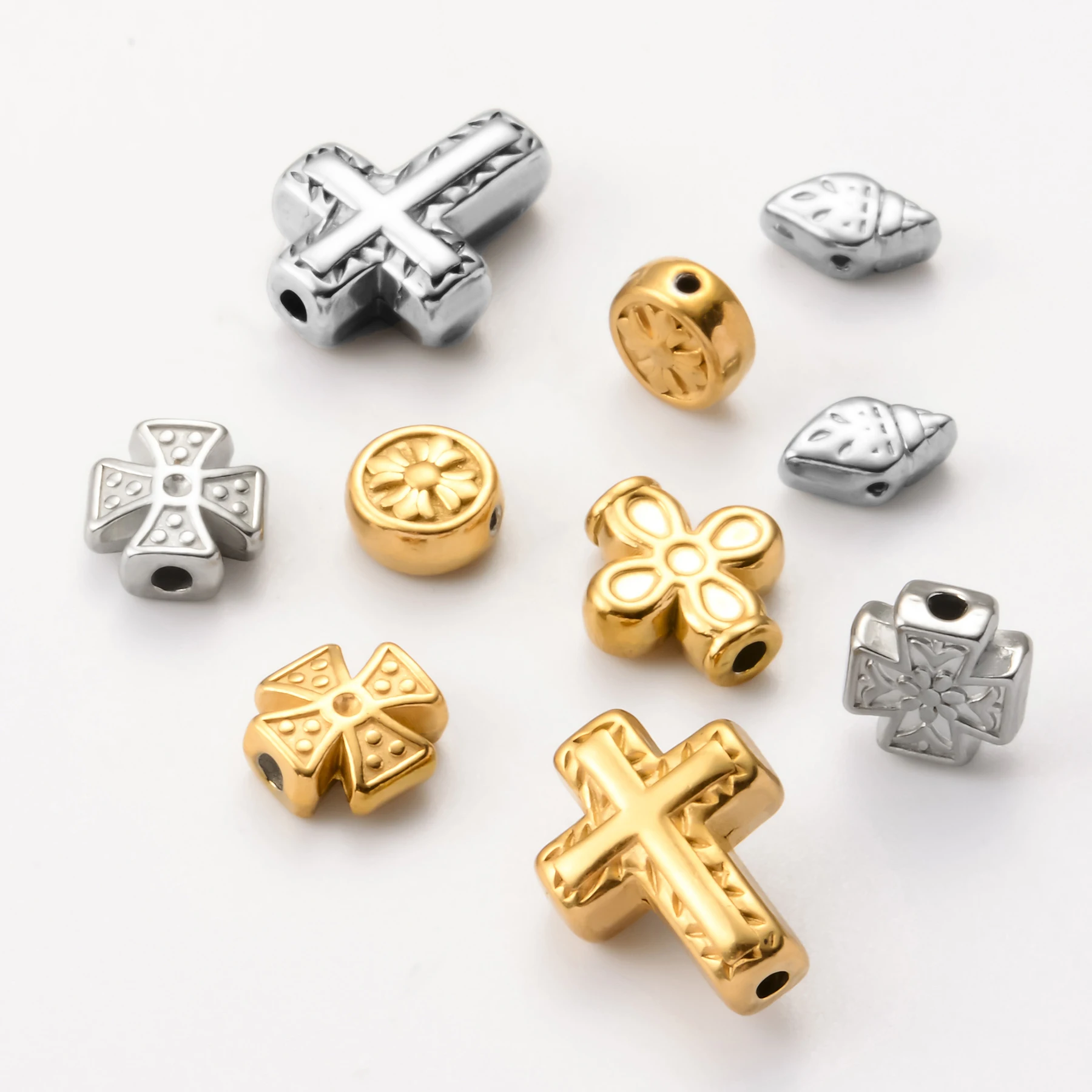 5 шт. круглые бусины из нержавеющей стали для изготовления ювелирных изделий