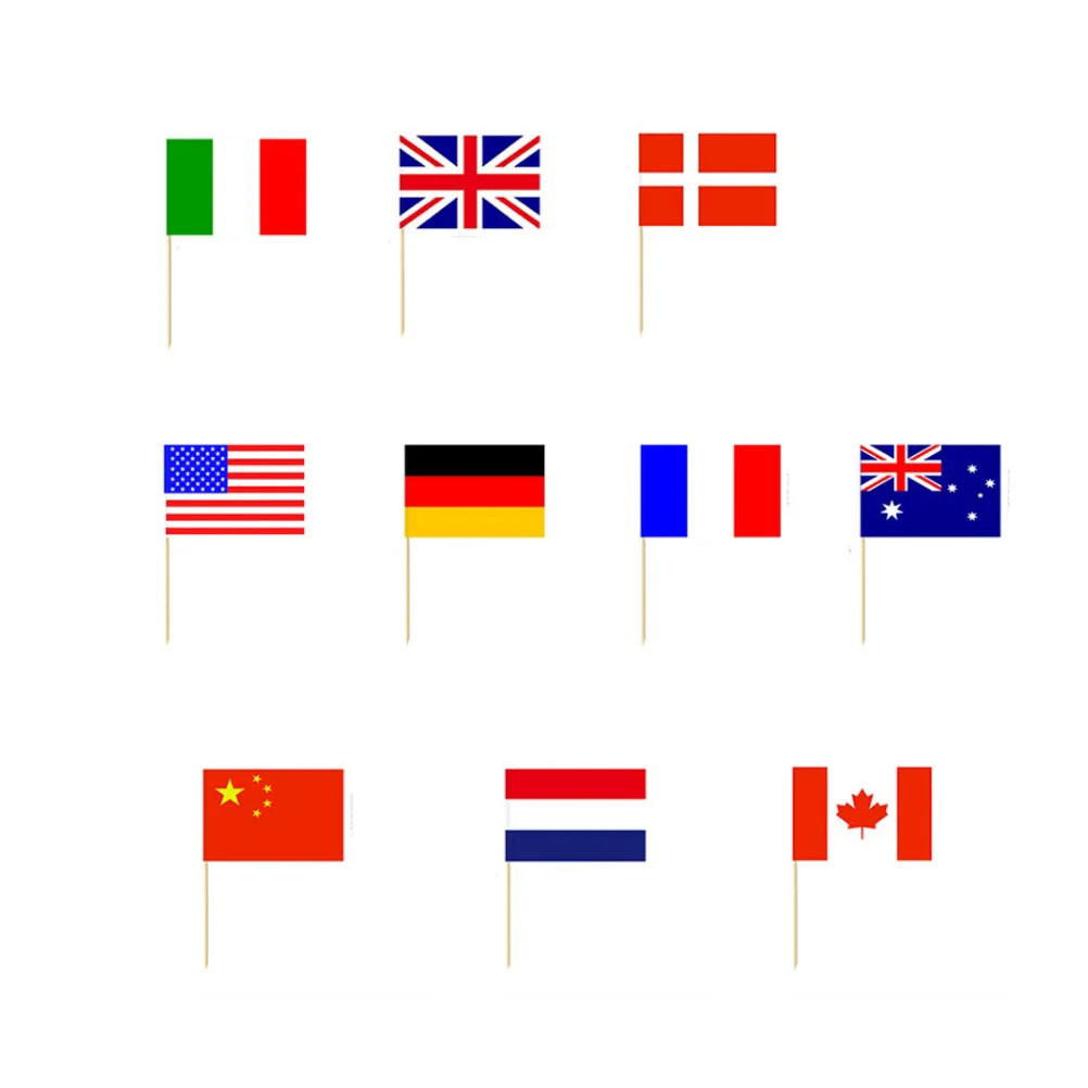 

Flag Country Cake National Stick Hand Decorations Held Miniature World International Toothpicks Competitions Toothpick Picks