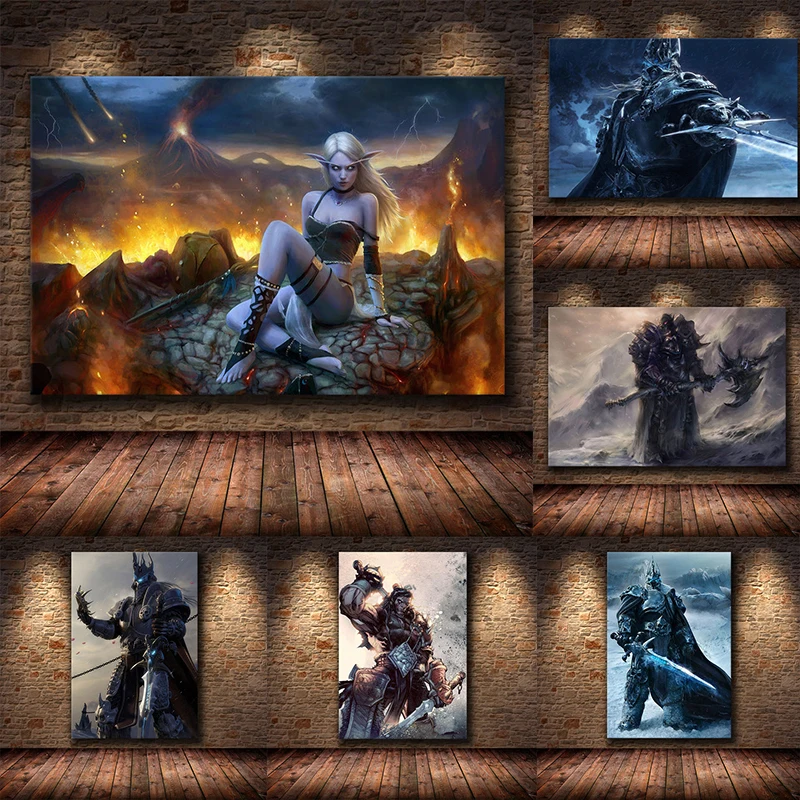 

World of Warcraft Game Poster Decoration Painting HD Canvas Map Painting Home Style Decoration Wall Art Work Room Gift Cuadros