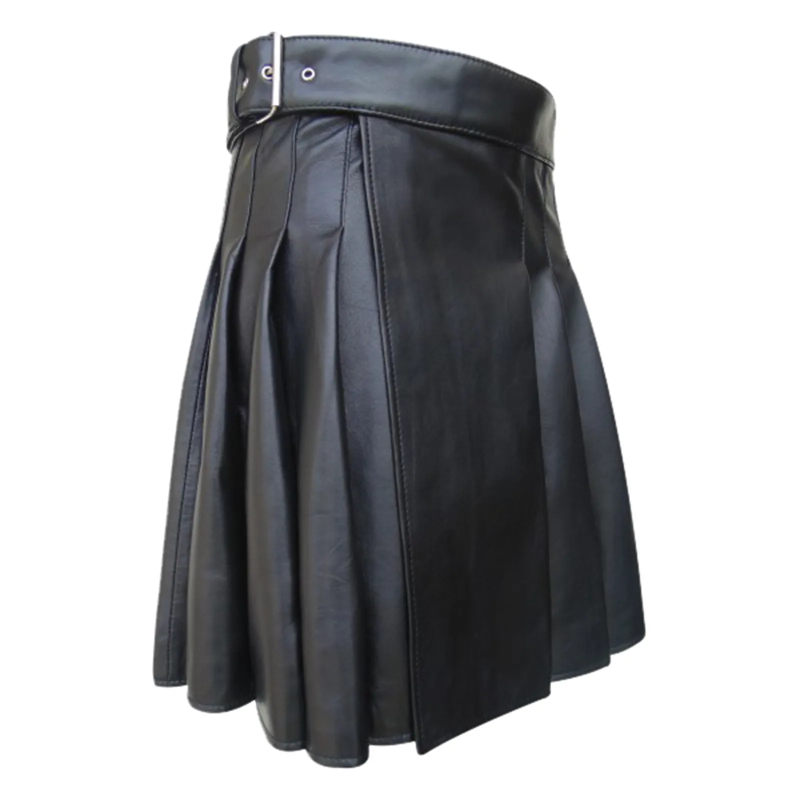 

Mens Fashion Scottish Style Plaid Contrast Color Pocket Pleated Skirt