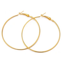 1 pair 25 30 40 50 60mm rhodium gold color round big circle hoop earring hoops diy fashion women jewelry making accessories