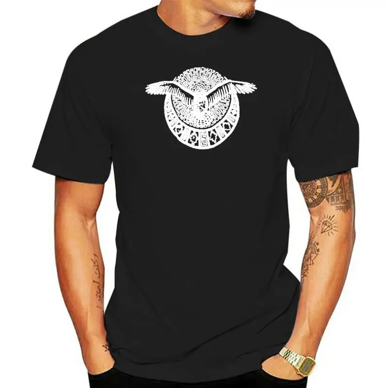 

Title: Snowy Owl MandalaScreen Printed Unisex T-ShirtBlue men t shirt