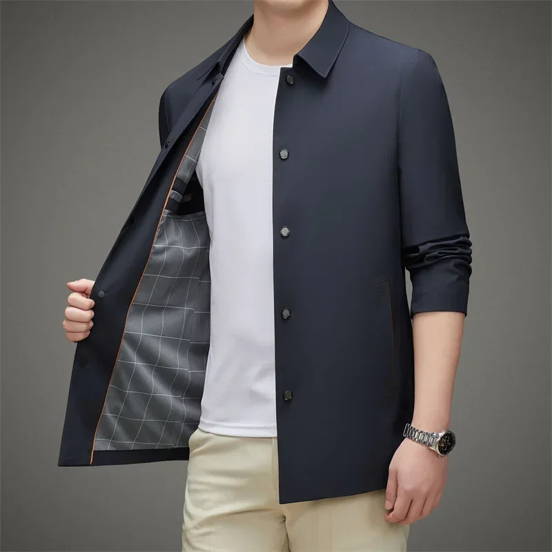 Классический деловой Тренч для мужчин Новое поступление 2023 весенне-осеннее