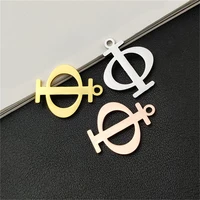 5pcs stainless steel metal diy charm necklaces for women gold small greek letters charms for jewelry making handmade jewelry