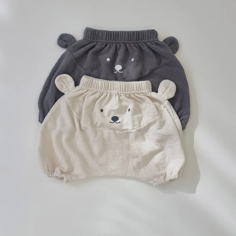 

2022 Summer New Baby Bread Shorts Infant Girl Cotton Cute Cartoon Ear Bear Short Pants Toddler Boy Casual Bloomers Kid Clothing