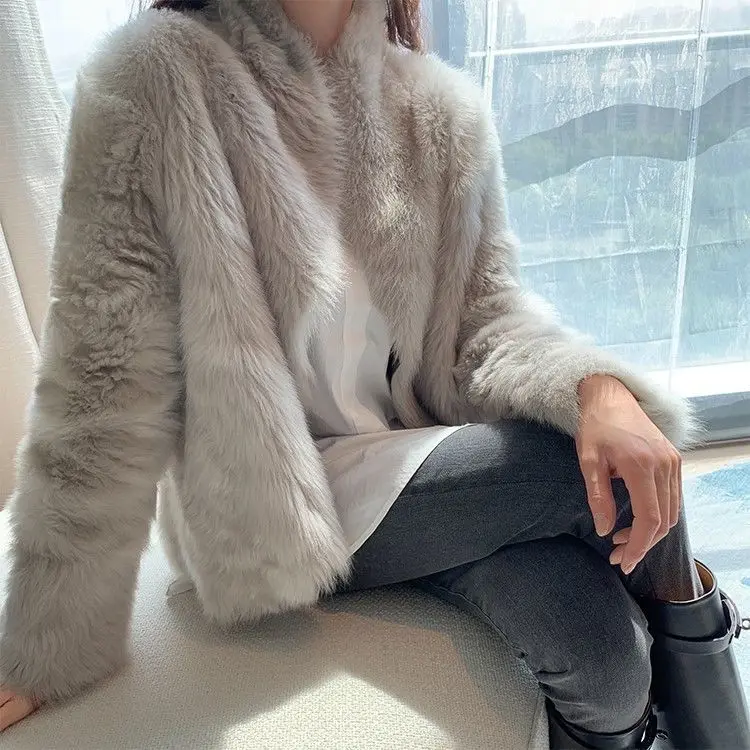 

Luxury Coats Female 2022 Autumn Winter Tops Fashion Faux Fur Overcoats Elegant Thick Warm Faux Fur Jackets for Women X246