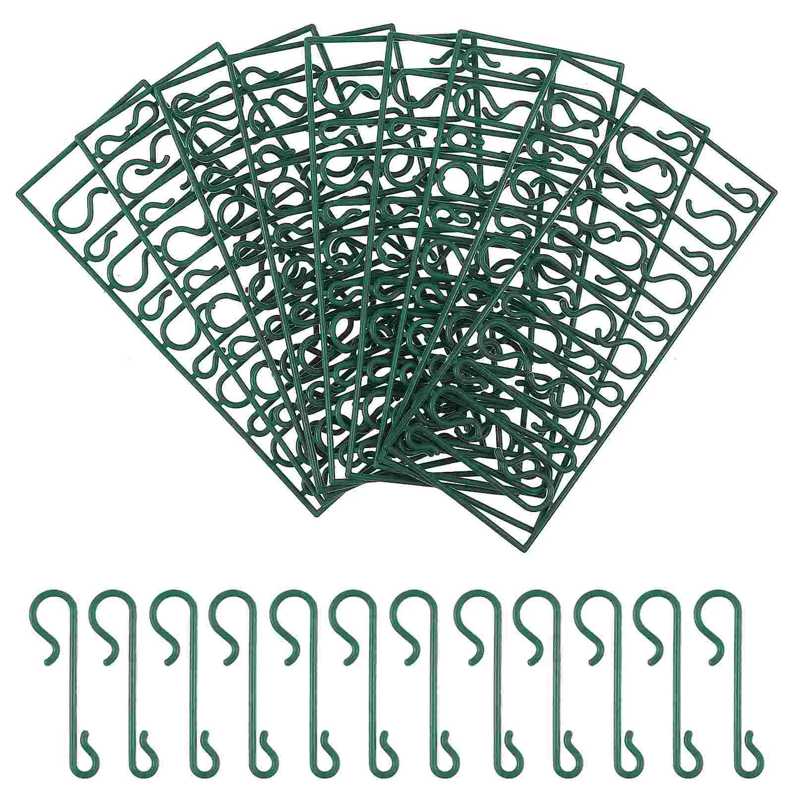 

Supvox 100pcs Christmas Tree Hooks Christmas Ornament Mini Hangers Decoration Hanging Hooks (Green)