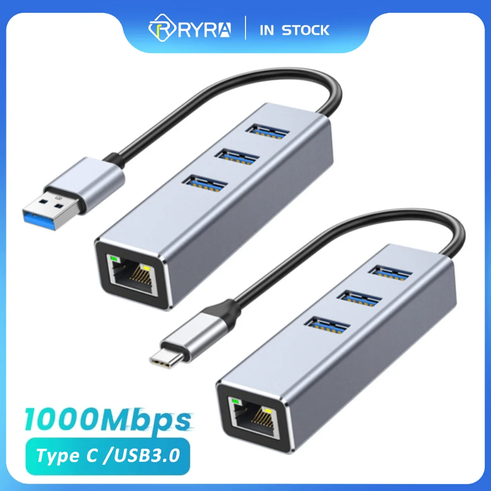 

Концентратор USB C на 3 порта, 1000 Мбит/с
