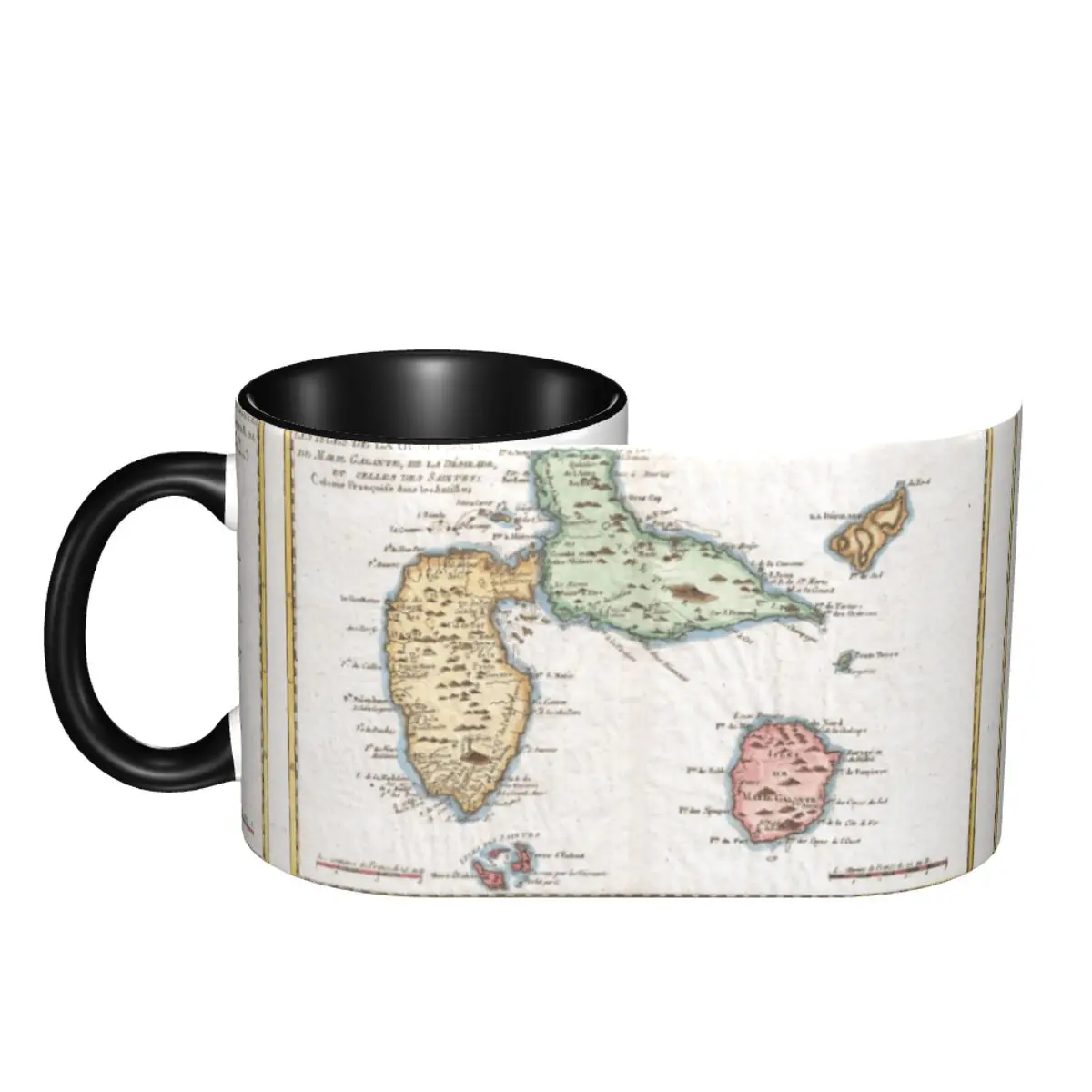 

Vintage Map Of Guadeloupe (1780) Novelty Cups Mugs Print Mugs R276 Funny Novelty beer mugs