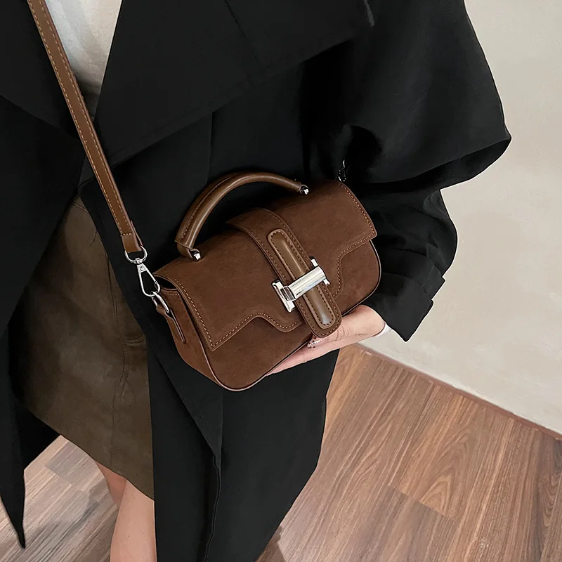 Высококачественная винтажная матовая ручная сумка маленькая квадратная осенняя