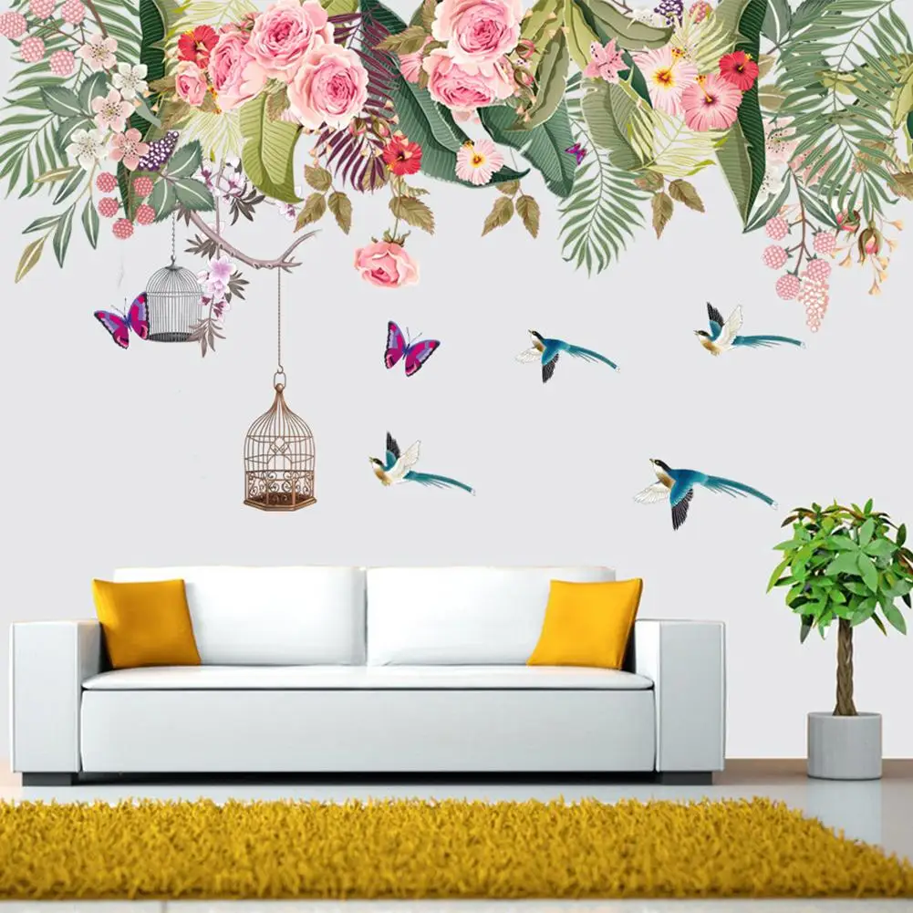 

1pc/2pcs Peony Flower Wall Stickers Removable Wall Decals Wallpapers For Living Room Bedroom Decor