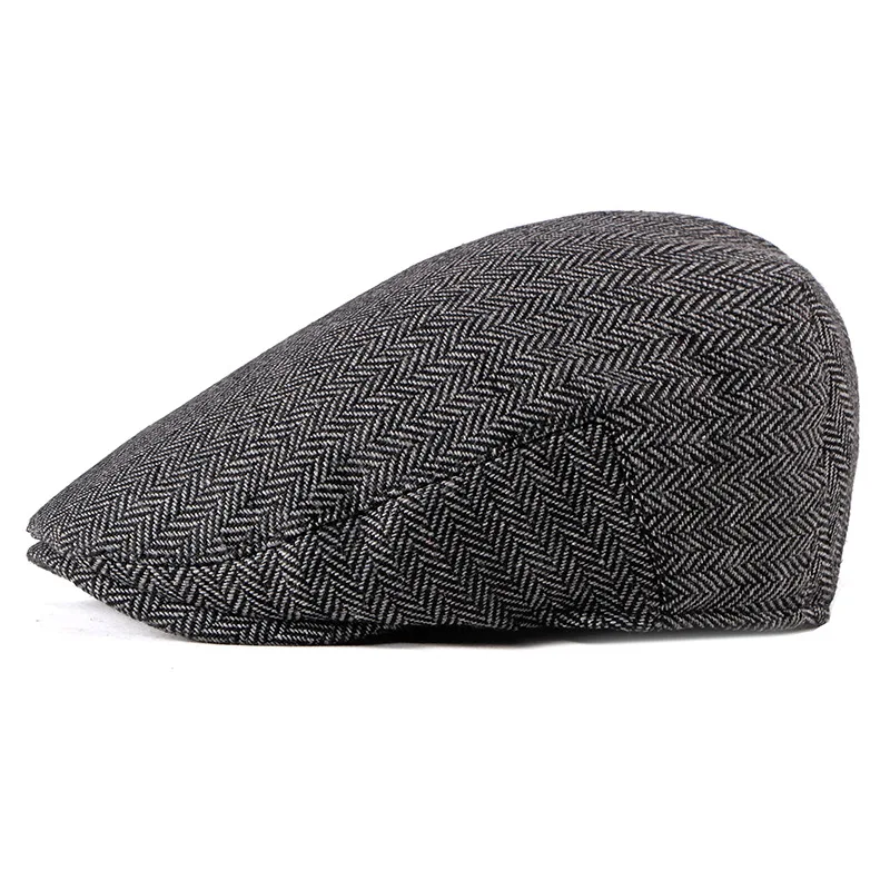 New Autumn Men's Hat Fashion Simple Striped Beret Men's Cotton Hat Color Contrast Peaked Cap Outdoor Sun Hat Spring Cap