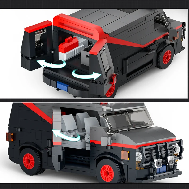 Классический фильм серии A-Teamed Van Сборка автомобилей Строительные блоки Speed Champion