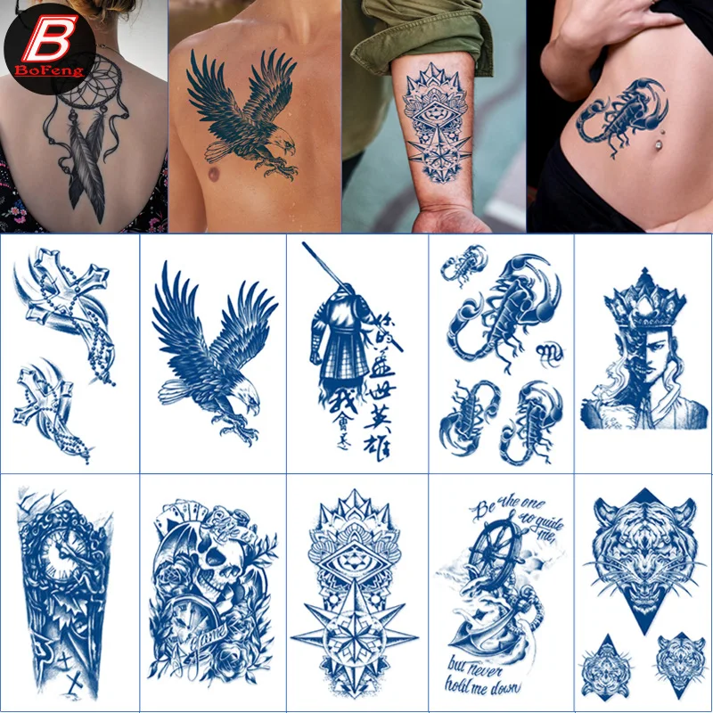 Tattoo Stickers Durable Waterproof Juice Stickers Eagle Scorpion   Arm Half Arm Simulation Tattoo Stickers
