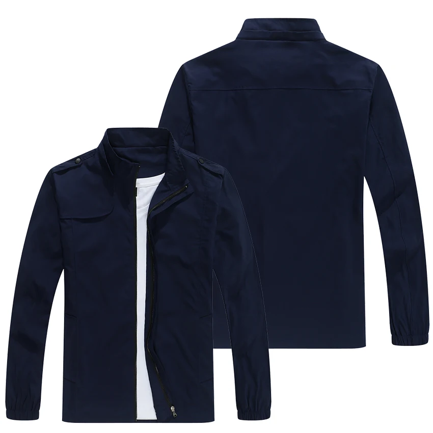 

European and American Men Bomber Jackets and Coats Zipper Stand Collar Thin Streetwear Casual Men's Clothing Plus Size Autumn