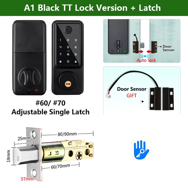 

RAYKUBE A1 TT Lock BLE/Tuya WiFi Умный дверной замок