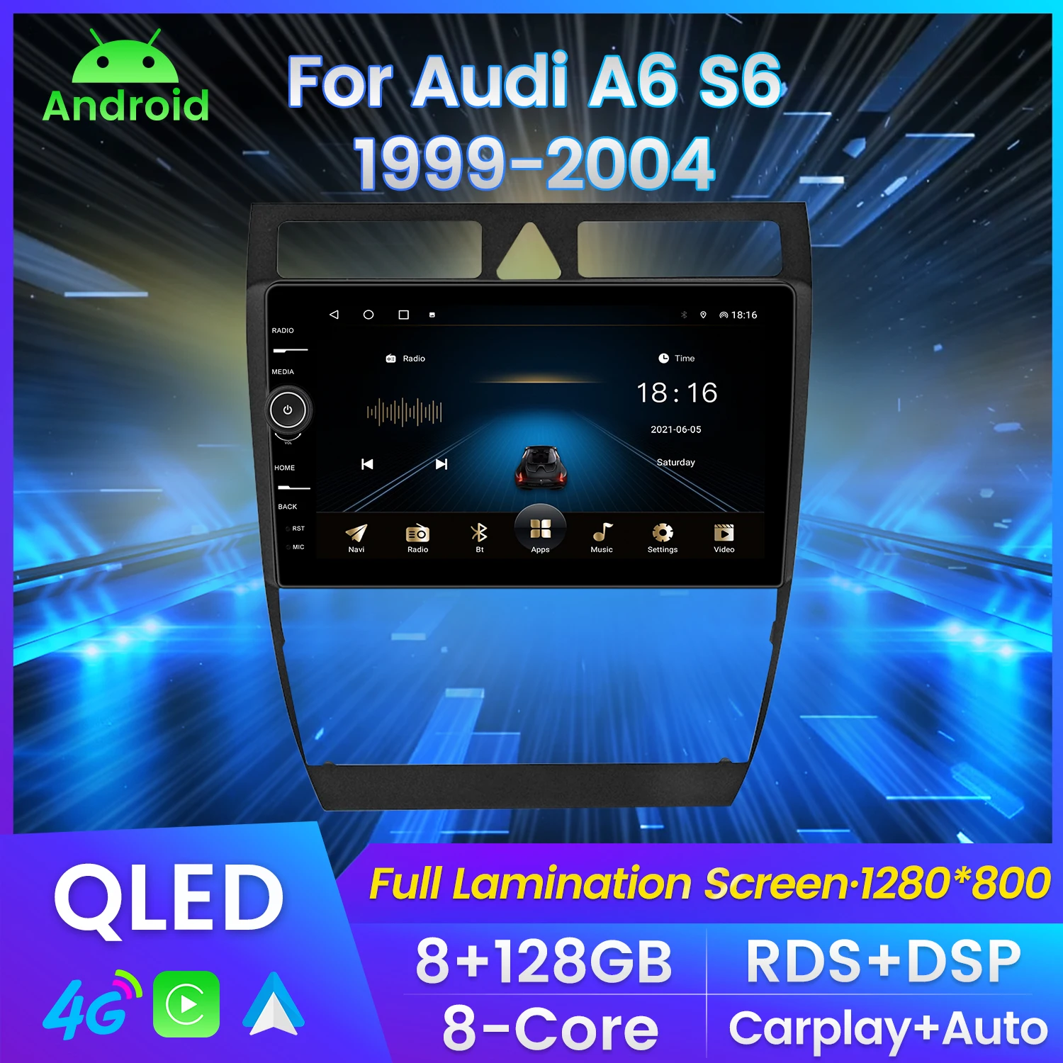 

Android 11 DSP CarPlay Car Radio Multimedia Video Player Auto Stereo GPS For Audi A6 C5 1997-2004 S6 RS6 2 din dvd 8Core 4GLTE